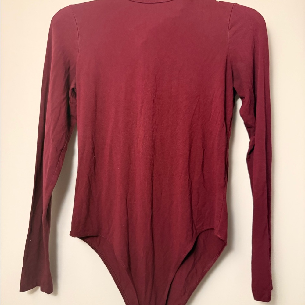a new day Deep Maroon Long Sleeve Bodysuit